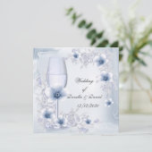 Verloving of Jubileum Blue Silver Kaart (Staand voorkant)