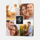 Verloving Photo Collage Monogram Keramisch Ornament (Links)
