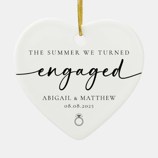 Verloving Photo Keepsake Keramisch Ornament (Voorkant)