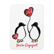 verloving pinguïn gift magnet