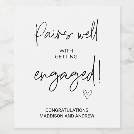 Verloving Proficiat Getting Married Gift Wijn Etiket (Enkel label)