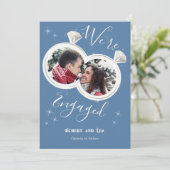 Verloving Ring Couple's Foto We're Engaged Aankondiging (Staand voorkant)