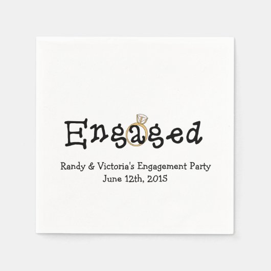 Verloving Ring Engagement Party Papieren servetten (Voorkant)