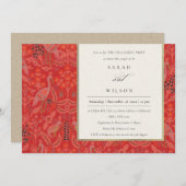  Verloving Rode Classy Flora Peacock Pattern Kaart (Voorkant / Achterkant)