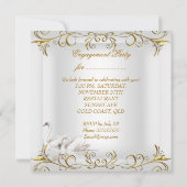 Verloving Swans ans Gold Sepia Elegant Party Kaart (Achterkant)