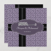 Verloving van de bismillah damask paars kaart (Voorkant / Achterkant)