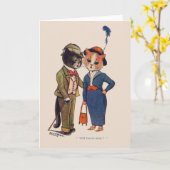 Verloving van de kat Wenskaart Kaart (Gele Bloem)