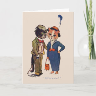 Verloving van de kat Wenskaart Kaart