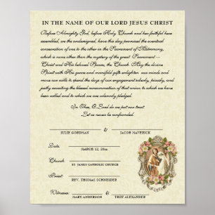 Verloving van het katholieke huwelijk Betrothal Pr Poster