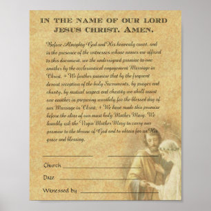 Verloving van het katholieke huwelijk Betrothal Pr Poster