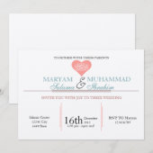 Verloving van het traditionele Islam-huwelijk roze Kaart (Voorkant / Achterkant)