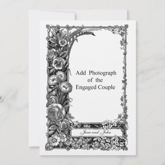 Verloving Victoriaans bloemen Kaart (Achterkant)