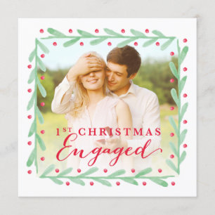 Verloving voor eerste kerstcadeau Foto Kaart