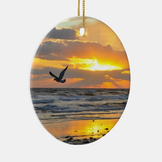 Verloving-voorstel Zonneoptijd van het strand Keramisch Ornament (Rechts)