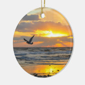 Verloving-voorstel Zonneoptijd van het strand Keramisch Ornament (Links)