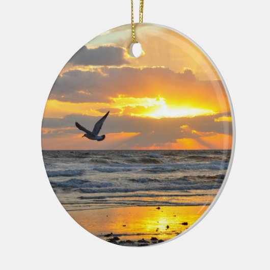 Verloving-voorstel Zonneoptijd van het strand Keramisch Ornament (Links)