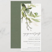 VERLOVING WATERVERF COOL LEAFY GREEN FOLIAGE KAART (Voorkant / Achterkant)