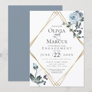 VERLOVING   Waterverf Stofblauwe Bloemen Kaart