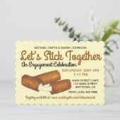 Verloving Wedding Party Mozzarella Cheese Sticks Kaart (Staand voorkant)