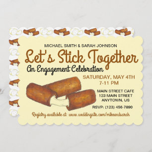 Verloving Wedding Party Mozzarella Cheese Sticks Kaart