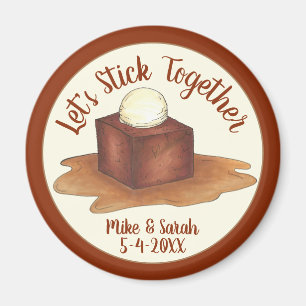 Verloving Wedding Party Sticky Toffee Pudding Magneet