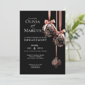 VERLOVING | Winter roze en Onyx Baubles Kaart (Staand voorkant)