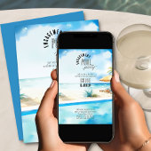 Verloving Zwembad Party Waterverf Strand Kaart