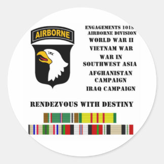 Verlovingen van de 101e luchtafdeling ronde sticker