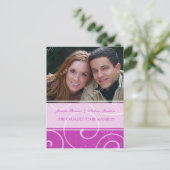 Verlovingsaankondiging Foto Ansichtkaarten Roze Aankondigingskaart (Staand voorkant)