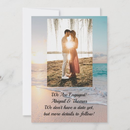 Verlovingsaankondiging Photo Ocean Save The Date (Voorkant)