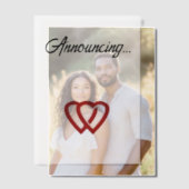 Verlovingsaankondiging van twee harten vellum uitnodigingen (Offset (Koppel))