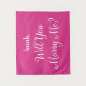 Verlovingsaanzoek Naam Roze Wil Je Met Me Trouwen  Wandkleed (Voorkant)