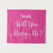 Verlovingsaanzoek Naam Roze Wil Je Met Me Trouwen  Wandkleed (Voorkant (horizontaal))