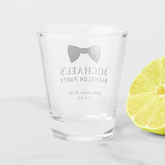 Verlovingsfeest Black Tie Shot Glas (Achterkant)