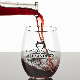 Verlovingsfeest Black Tie Wijnglas Zonder Voet