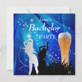 Verlovingsfeest Blauw Goud Wit Bierglas Meisjes Kaart