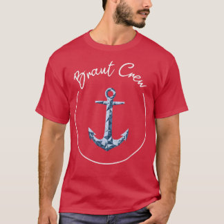 Verlovingsfeest Bruids Crew Marine Anker T-shirt