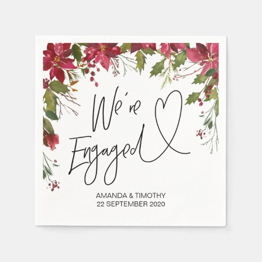 Verlovingsfeest Decor Kerstviering Servet (Voorkant)