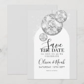 Verlovingsfeest Disco Bal  Save The Date (Voorkant / Achterkant)