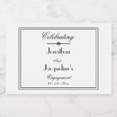 Verlovingsfeest Elegante Chic Classic White Mini Likeurfles Etiket (Enkel label)