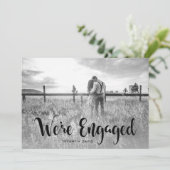 Verlovingsfeest | Foto met Modern Black Overlay Kaart (Staand voorkant)