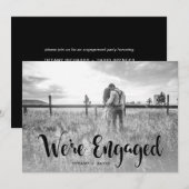 Verlovingsfeest | Foto met Modern Black Overlay Kaart (Voorkant / Achterkant)