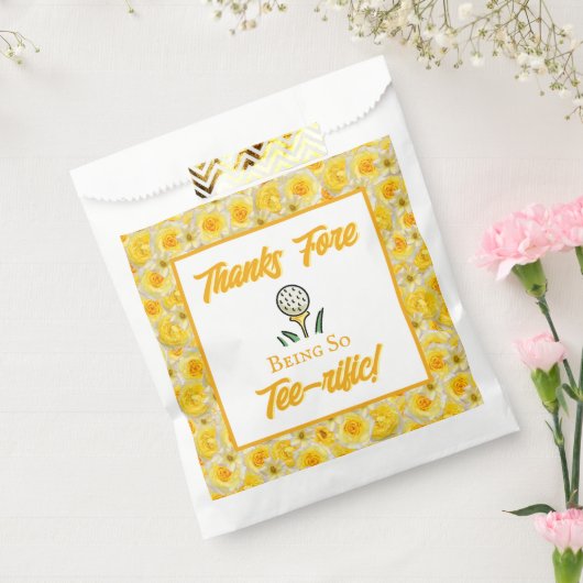 Verlovingsfeest Golf Gele Bloemen Persoonlijk Bedankzakje (Gezegeld)