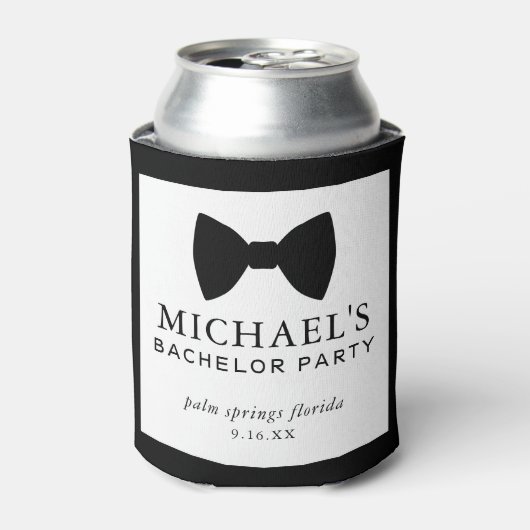 Verlovingsfeest in zwarte rokkostuum blikjeskoeler (Blikje Voorkant)