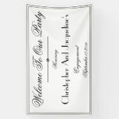 Verlovingsfeest Klassiek Chic Aangepaste Namen Wel Spandoek (Verticaal)