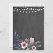 Verlovingsfeest Krijt Lichten Bloemen Uitnodigen Kaart (Achterkant)