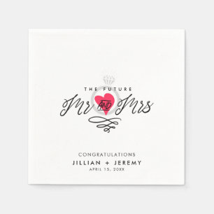 Verlovingsfeest mevrouw en mevrouw Napkins Servet