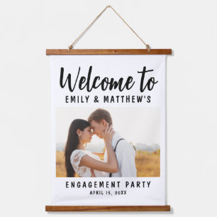 Verlovingsfeest Modern Foto Welkom Hangend Wandkleed
