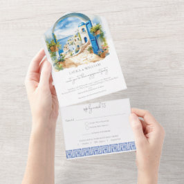 Verlovingsfeest Santorini Griekenland met RSVP All In One Uitnodiging