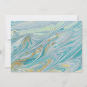 Verlovingsfeest Turquoise & Gouden Marmeren Geode Kaart (Achterkant)